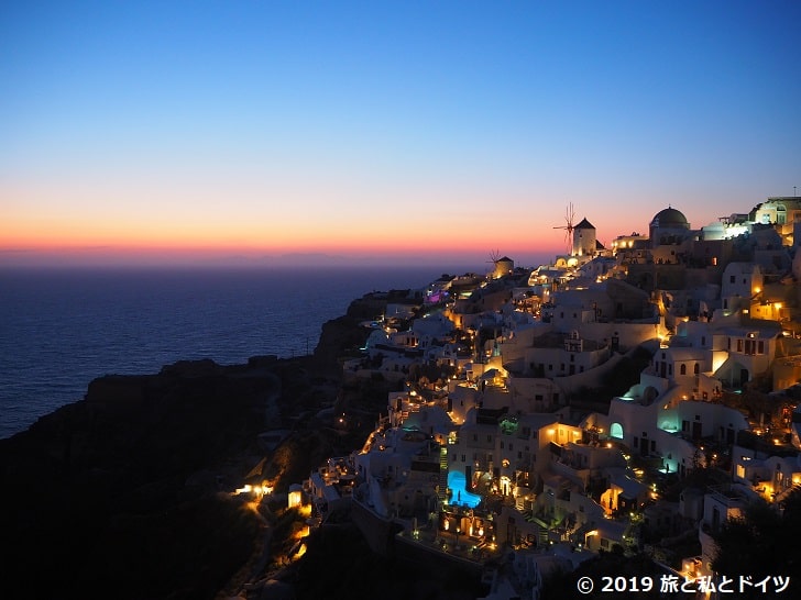 サントリーニの夜景