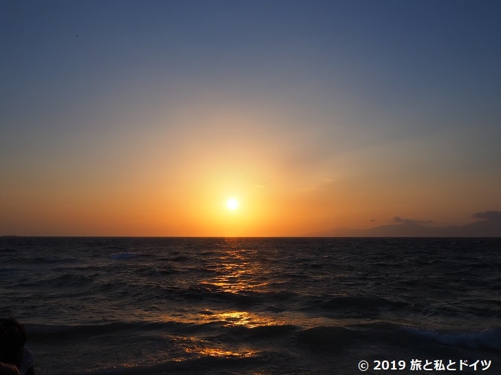 カトリミの風車から見た夕日