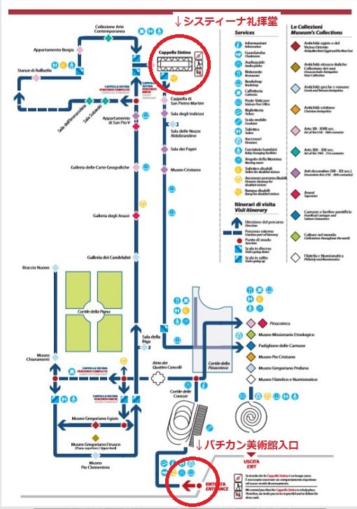 バチカン美術館マップ