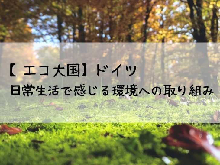 ドイツ生活で感じる環境への取り組み